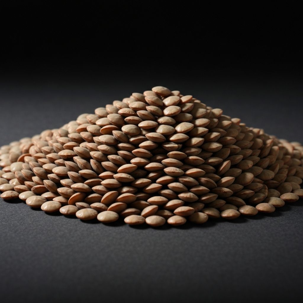 Dried lentils - legume source of iron and plant protein